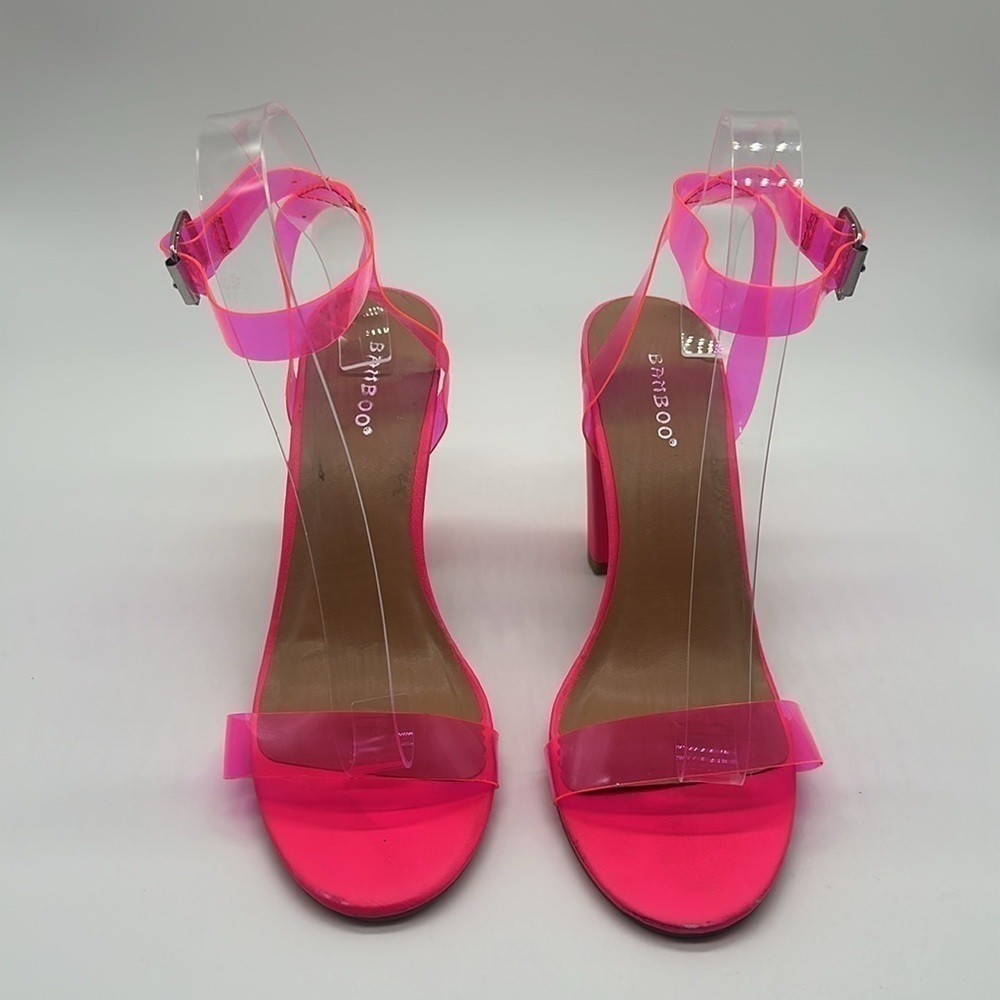 Bamboo Mania-41 One Band Heels Neon Pink Size 8 - Picture 7 of 14